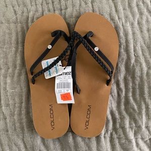 Black volcom strappy sandals